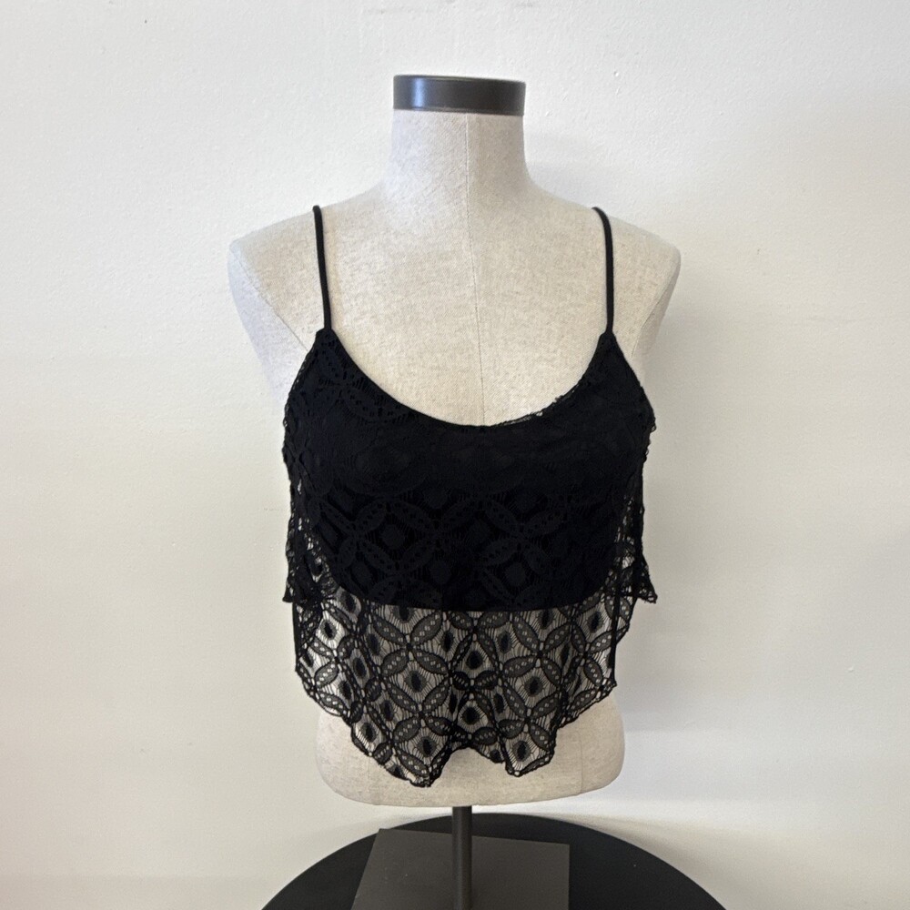 American Dream Crop Top Women Black Size Small
